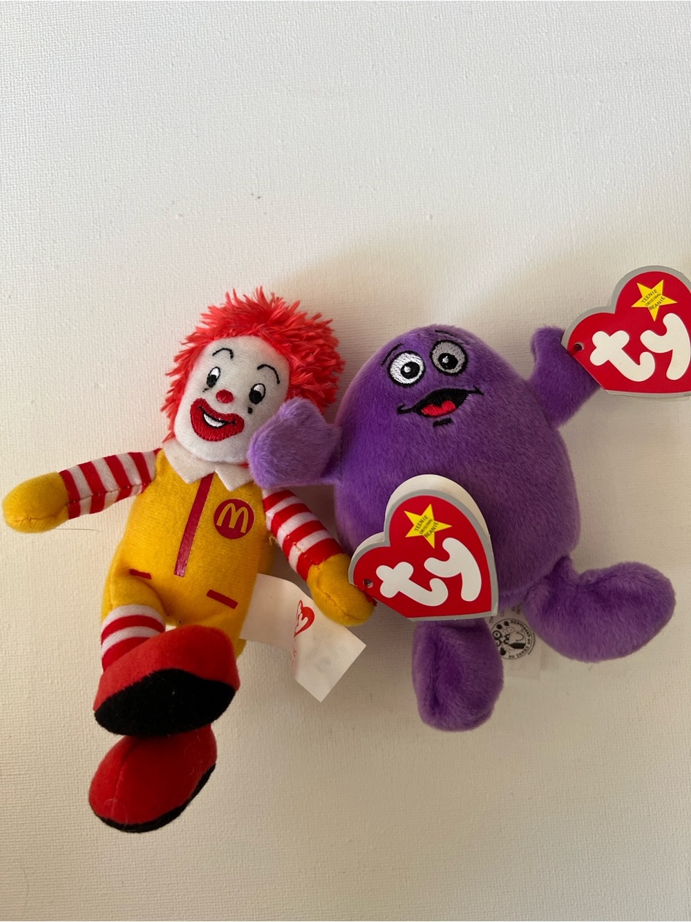 Y2K McDonald’s Toys - Ronald McDonald Plush & TY Beanie Purple Grimace Toy